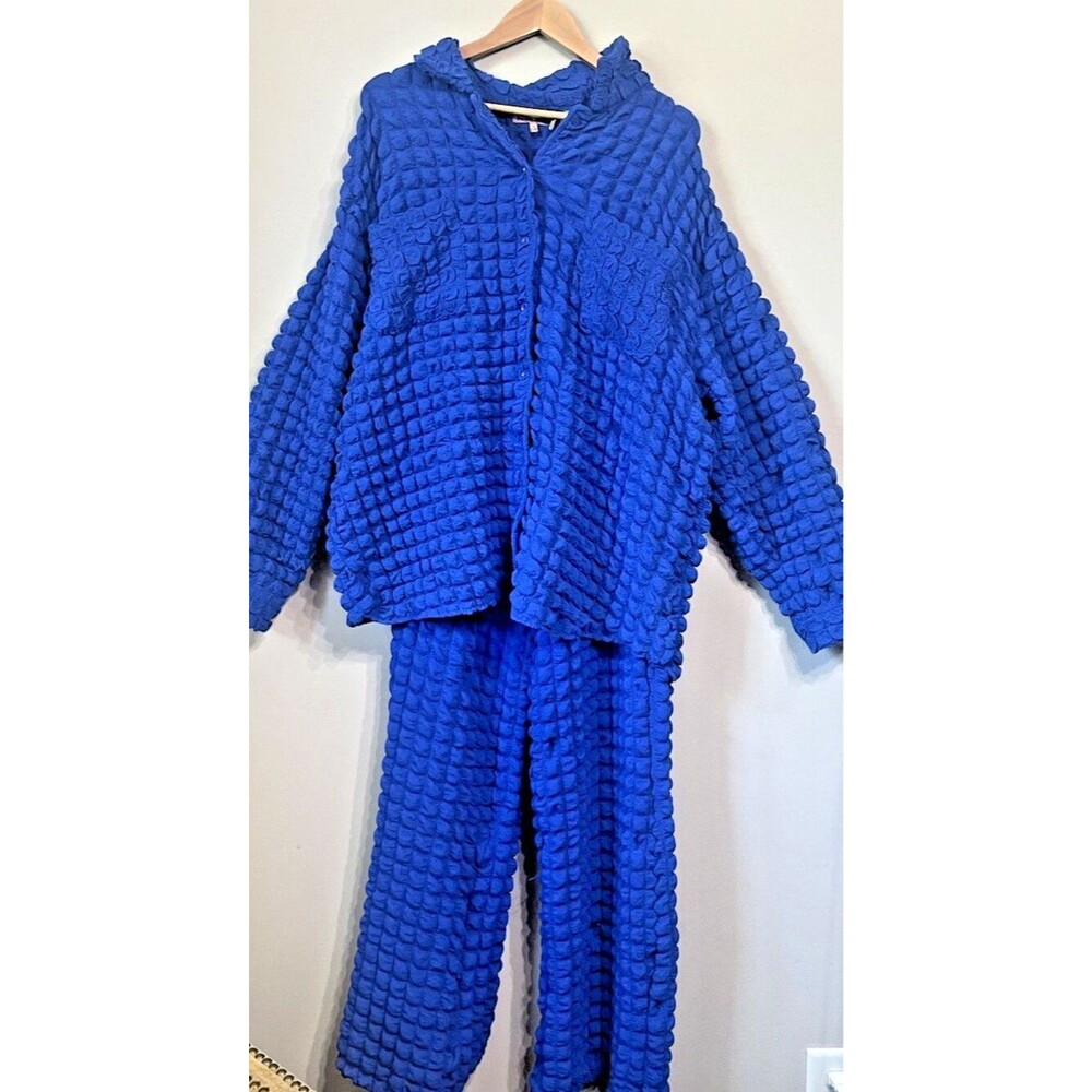 Bailey Rose Retro BLUE CUTEST long sleeve Set Top- Sz. MED, Pants- Sz. SM $218